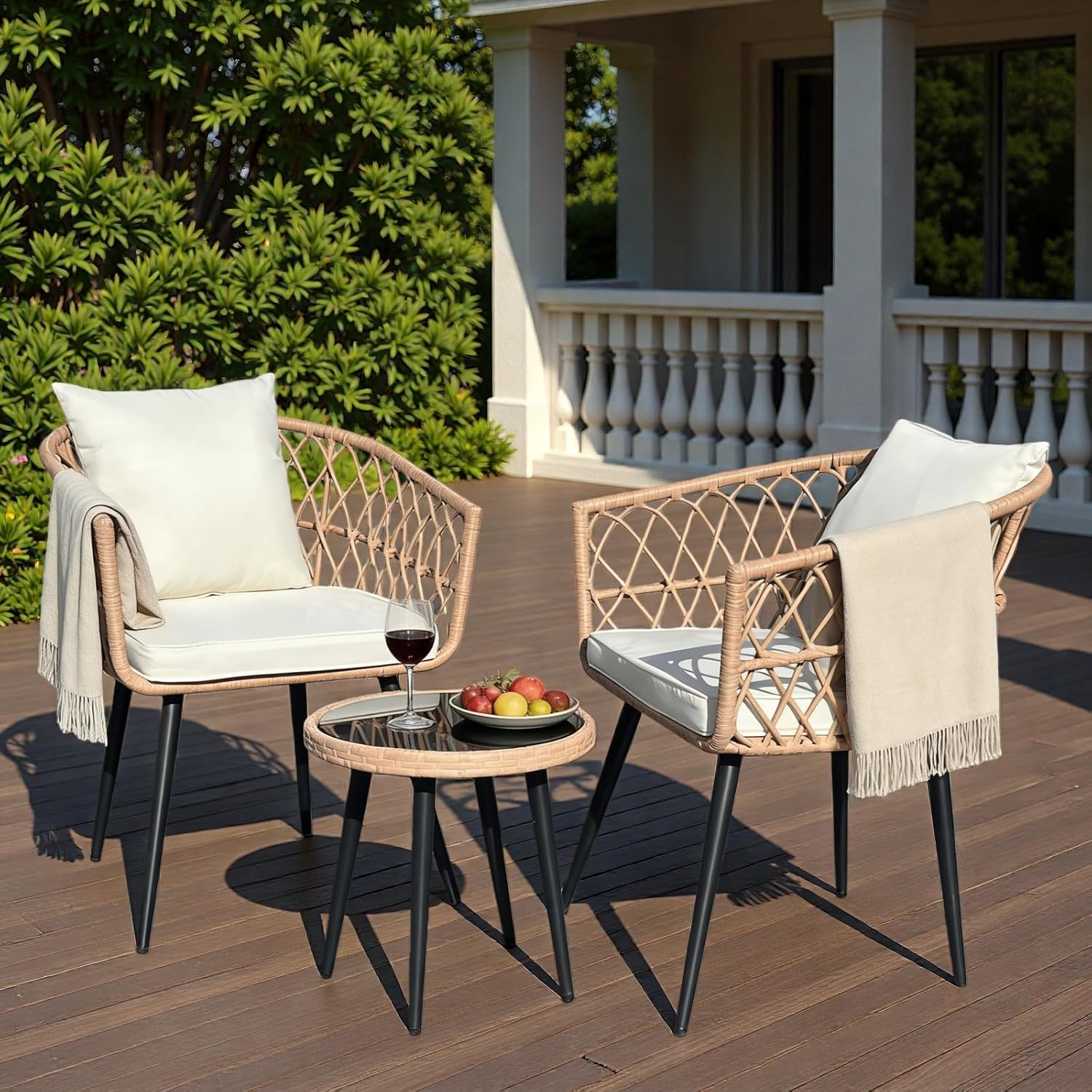 3-Piece PE Rattan Patio Bistro Set Review: Best for Small Backyards, Balconies & Garden Lounging