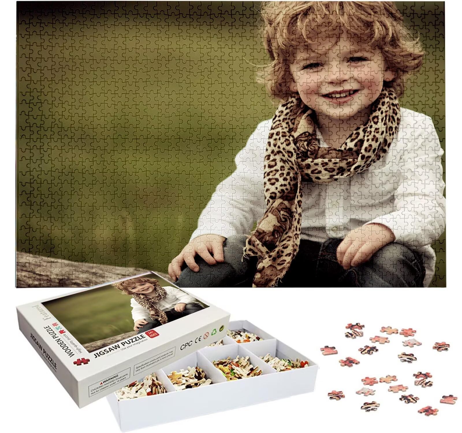 Puzzle Personalizado con Foto, Personalizada Rompecabezas Personalizado Diseña tu Logo Foto o Texto, Personalizado Navidad Halloween San Valentín Parejas Niños Familia Amigos h-2237