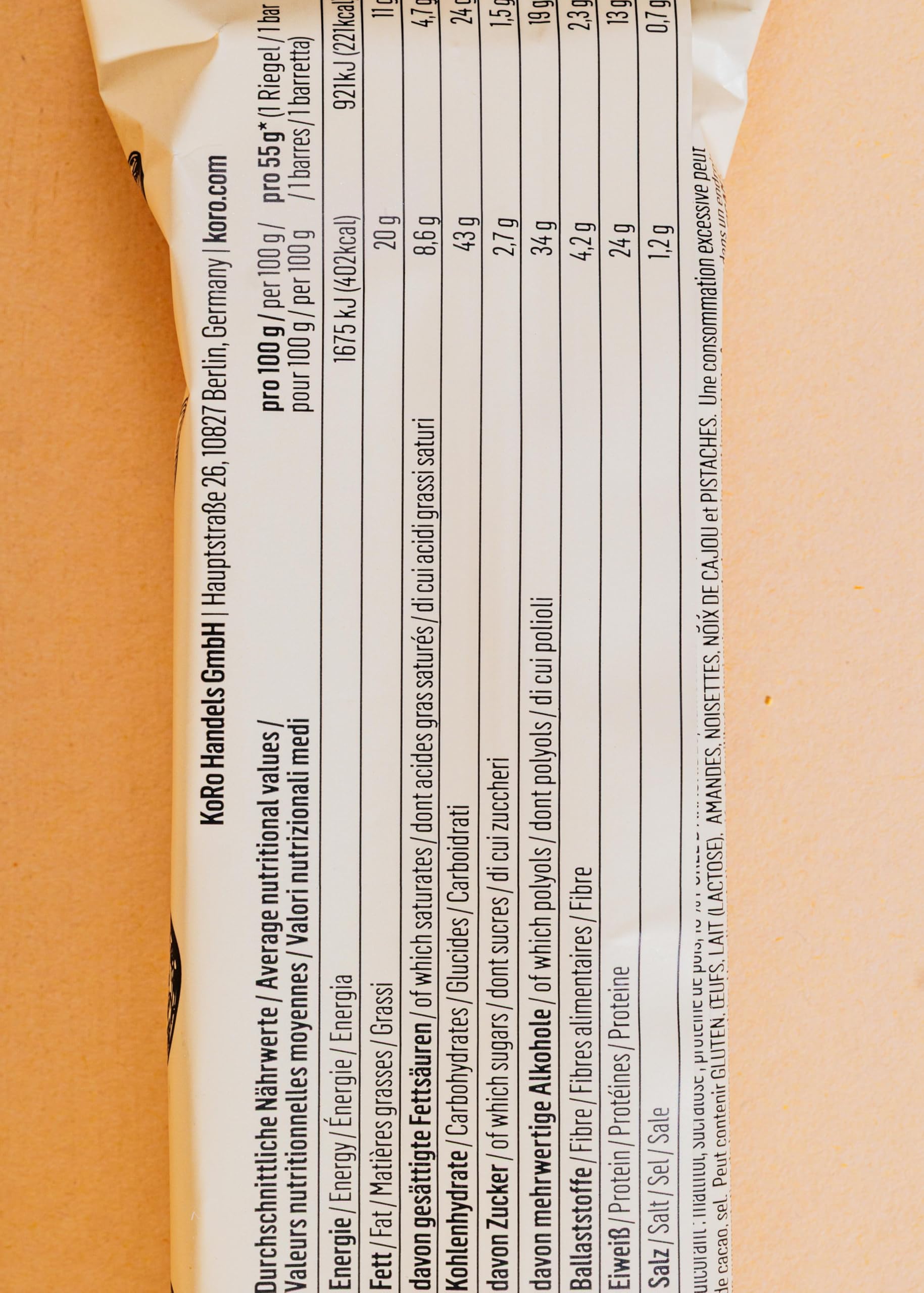 KoRo - Barre protéinée Deluxe Vegan cacahuète 12 x 55 g - Riche en protéines - Vegan - Sucrée au maltitol et au sucralose