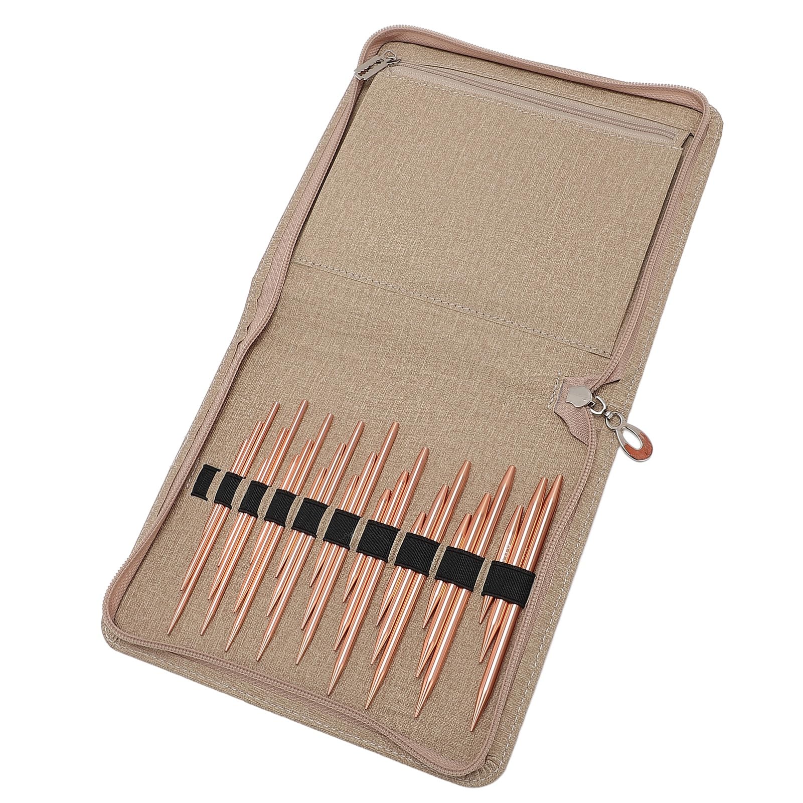 Acouto Interchangeable Circular Circular Knitting Juego de 27 Agujas de Tejer Circulares Intercambiables, Aluminio Duradero con Cables Flexibles, para Proyectos de Tejer y