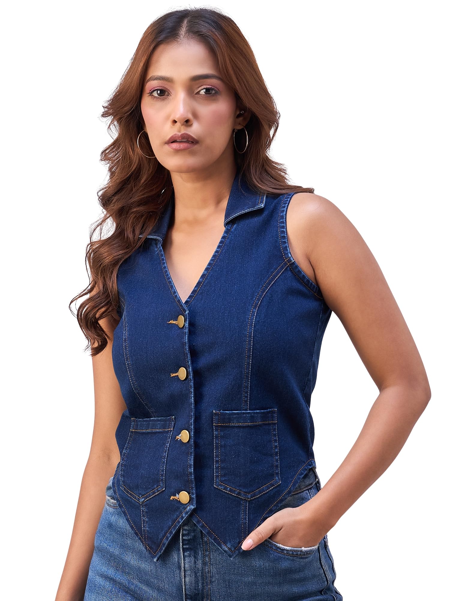 Women's Waistcoat Style Sleeveless Top