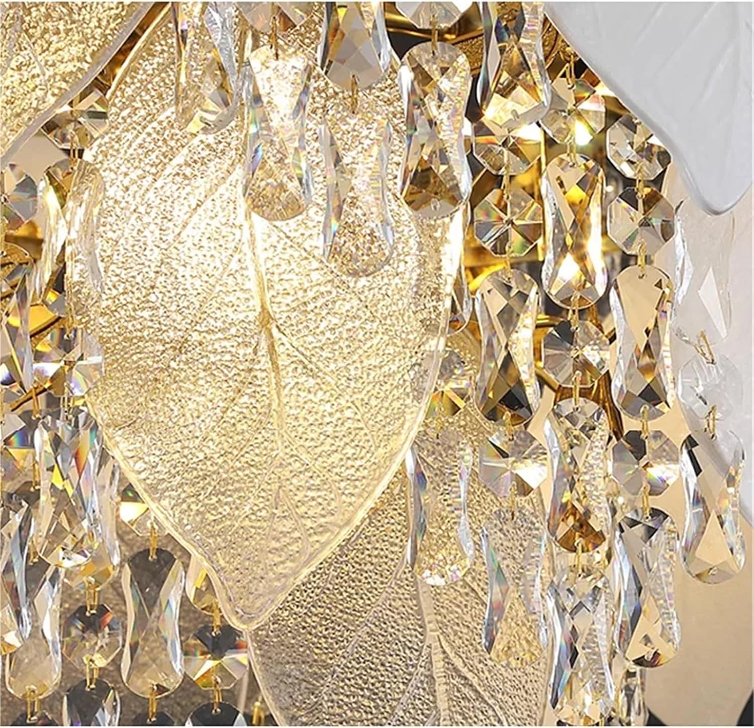 French Crystal Leaf Light Luxury Chandelier Dining Room Modern Living Room Main Duplex Villa Master Bedroom Simple Headlight,for Decoration