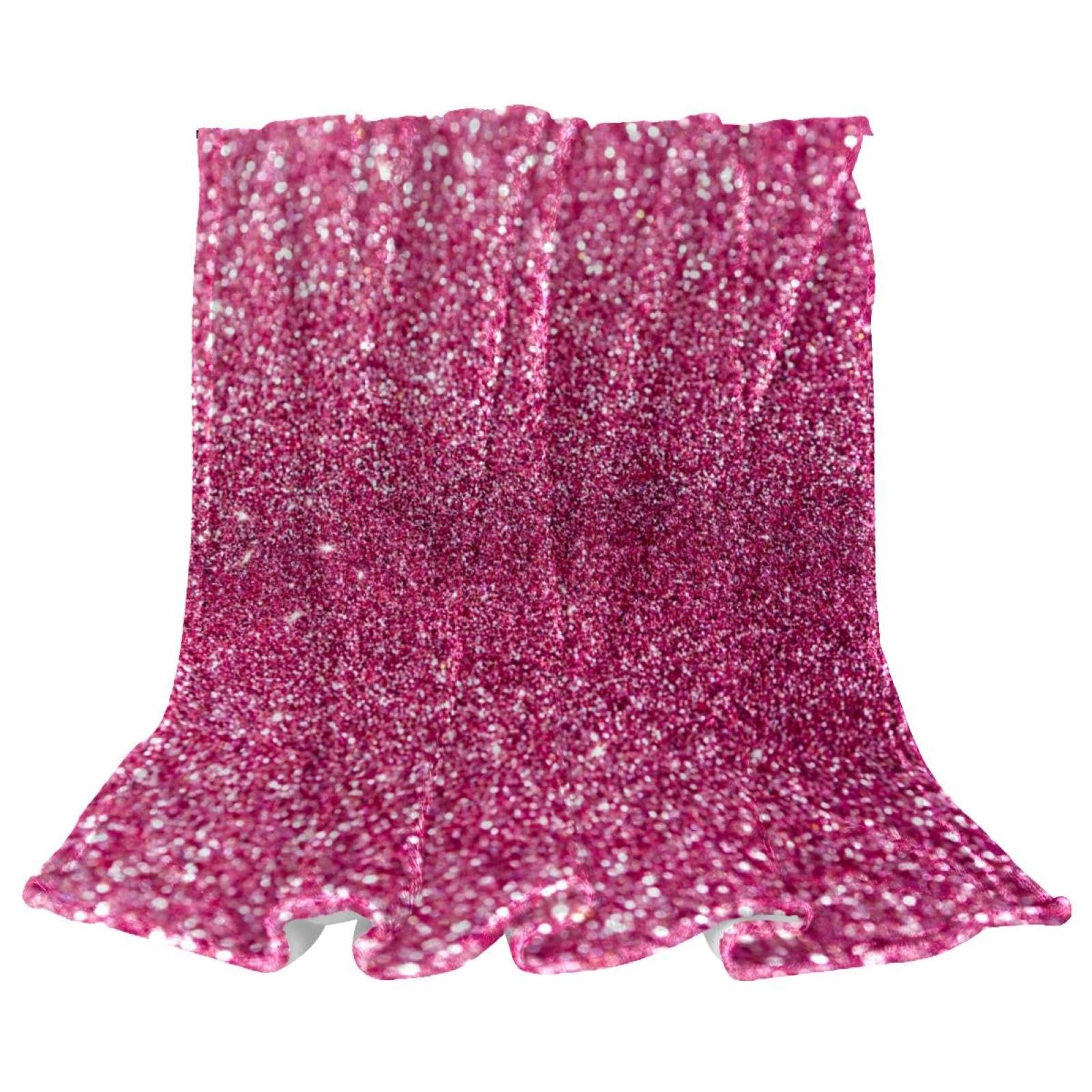 Couverture polaire rose pailletée contre le froid plaid microfibre doux 150x130cm