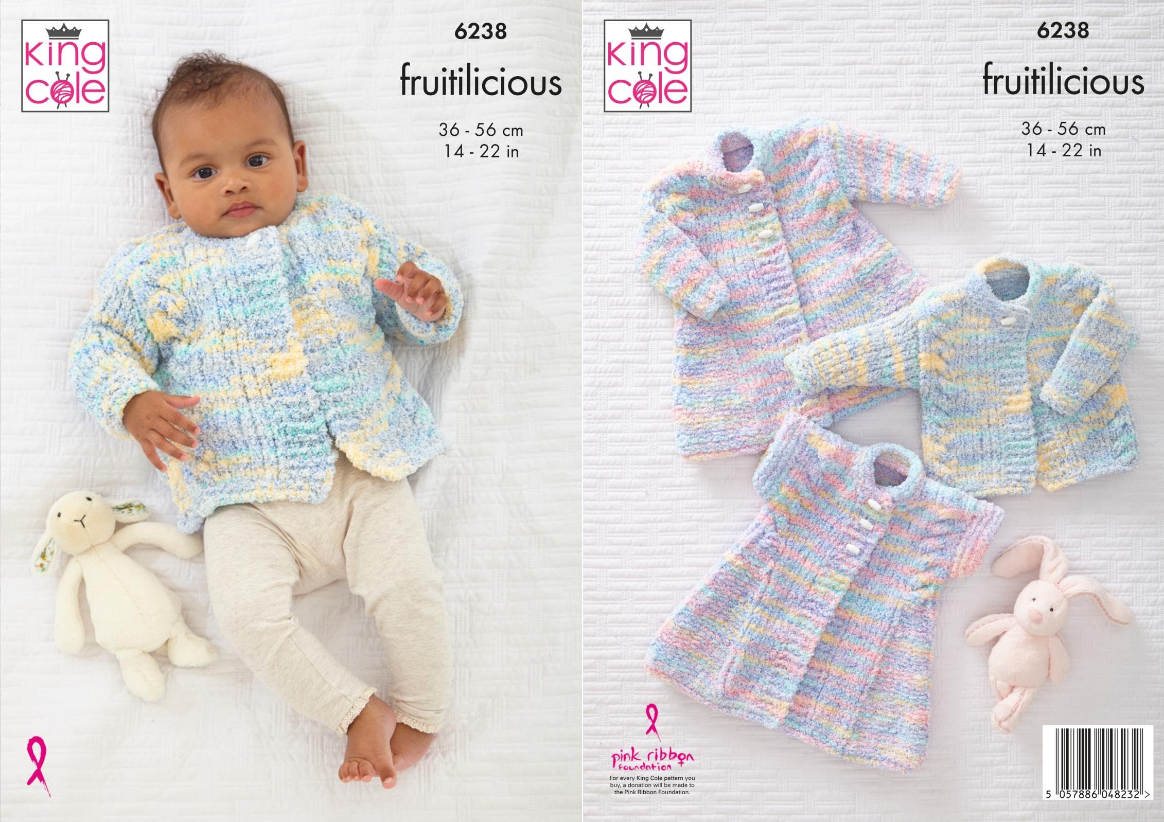 Jacket, Cardigan and Waistcoat in in King Cole Fruitilicious (6238)