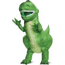 Rex Inflatable Costume for Kids, Official Disney Toy Story Inflatable T Rex Costume with Fan, Child Size Up to 7-8