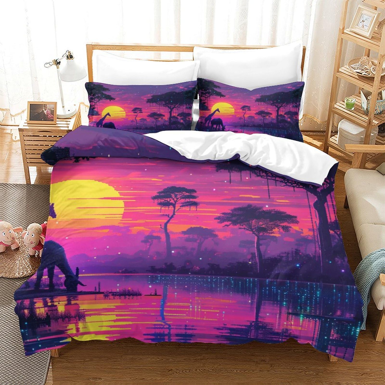 Housses de couettes jungle king 220x240cm pour une chambre d'enfant aventureuse