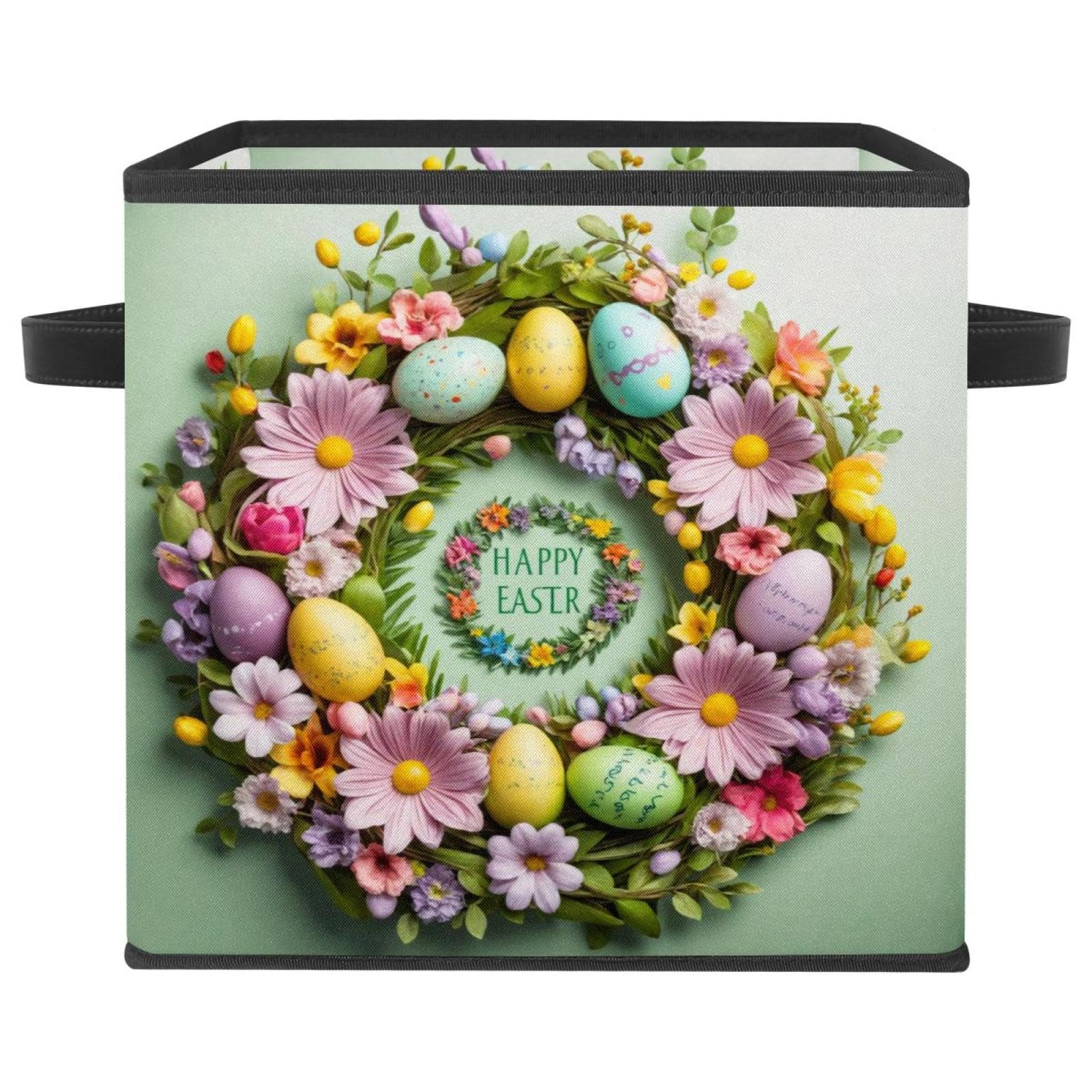 Boîte de rangement pliable haut de gamme avec poignées en cuir véritable