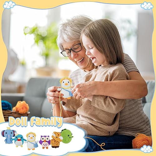 Miniatura 6 de Fekvcixz Kit de ganchillo de 6 piezas para principiantes, manualidades 2025 para adultos y niños, gran regalo para amantes del ganchillo, kits de
