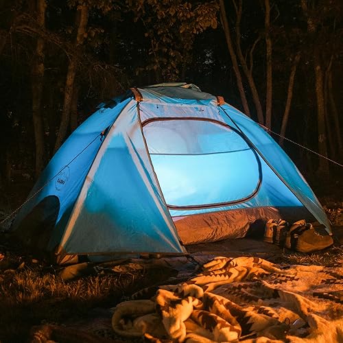 Miniatura 4 de KAZOO Tienda de campaña impermeable para mochileros 23 personas tiendas de campaña ligeras 23 personas que caminan carpas marco de aluminio doble