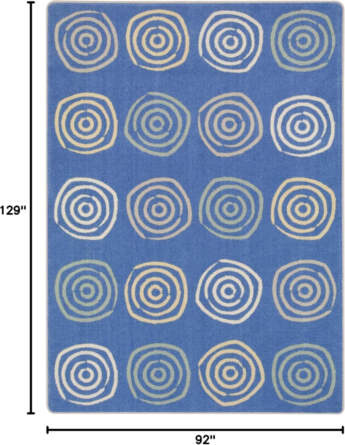 Joy Carpets Kid Essentials Simply Swirls 7'8" x 10'9" Area Rug in Color Pastel