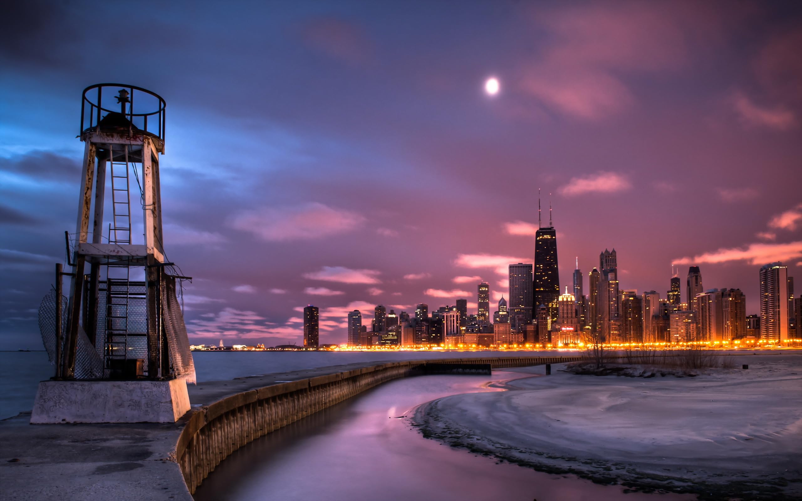 1000 sztuk puzzli Sztuka nocna scena z nadmorskiego miasta Nowy Jork i Chicago 75 * 50 cm