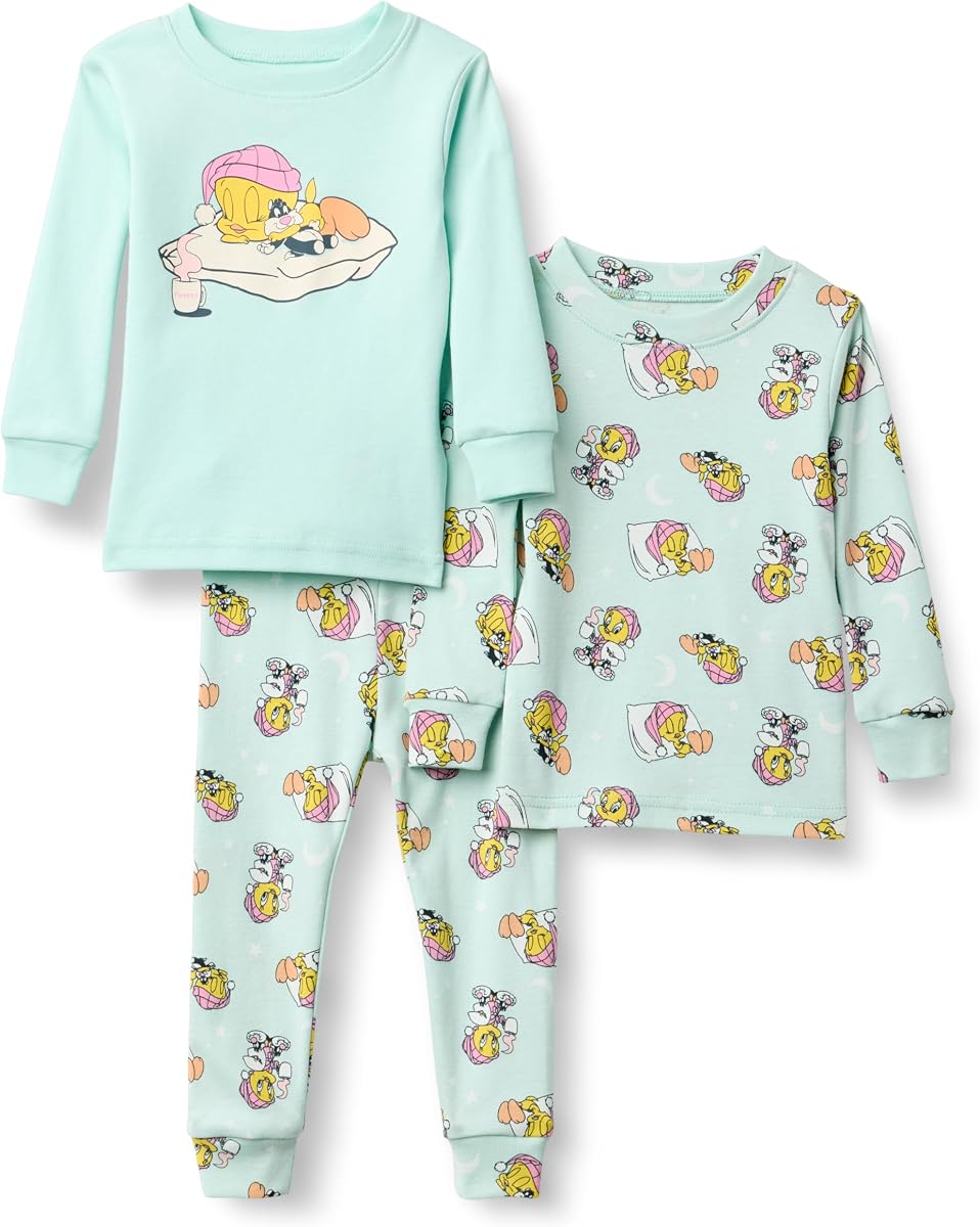 Amazon Essentials Harry Potter - DC Comics - Looney Tunes Girls' Snug Fit Cotton Pajama Set