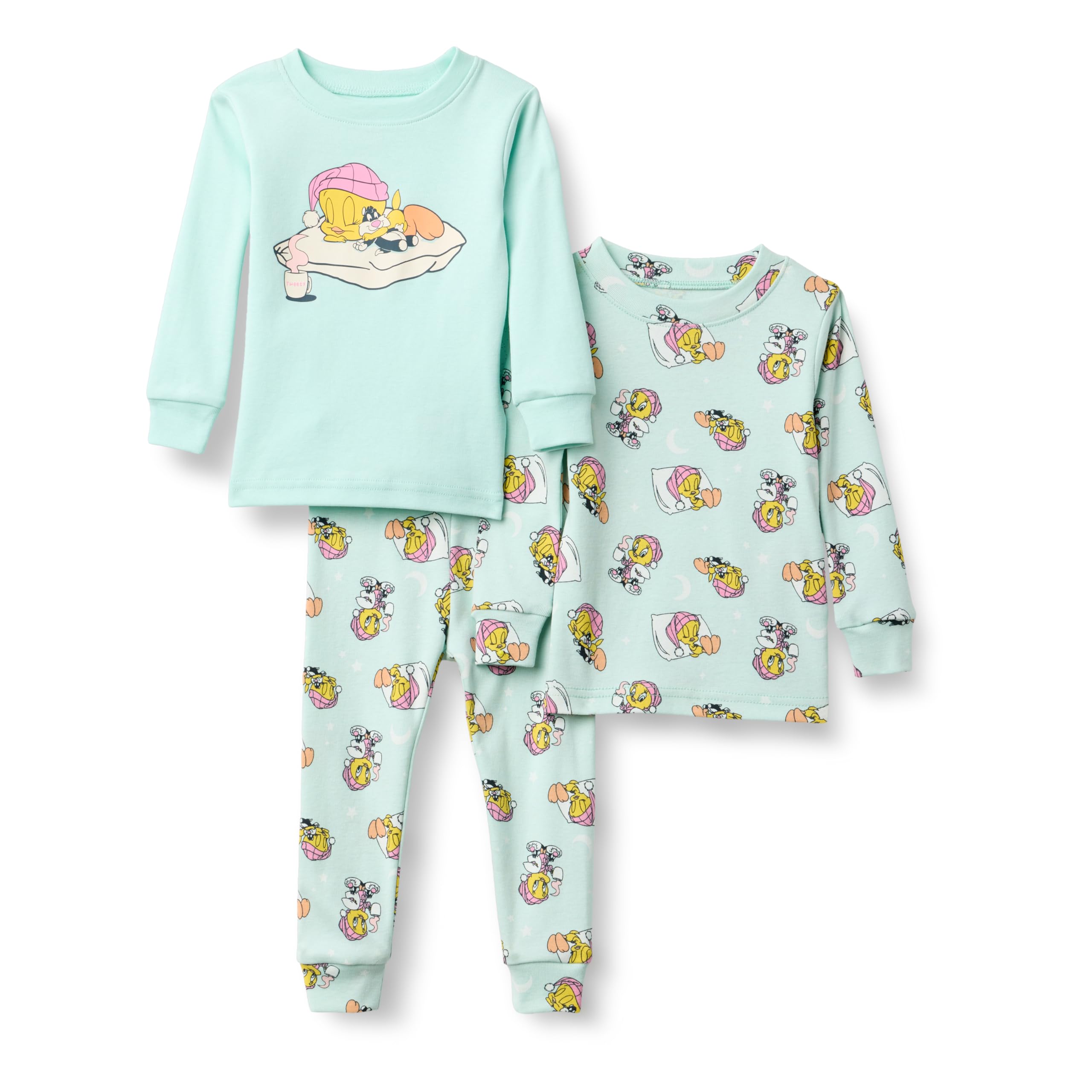 Amazon Essentials Harry Potter - DC Comics - Looney Tunes Girls' Pajama Set, Looney Tunes Tweety, 10