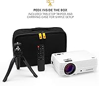 Vista 6 de KODAK Proyector FLIK X7 para el hogar (máximo 1080p HD) con trípode y estuche incluido Compacto, proyecta hasta 150 pulgadas con resolución nativa