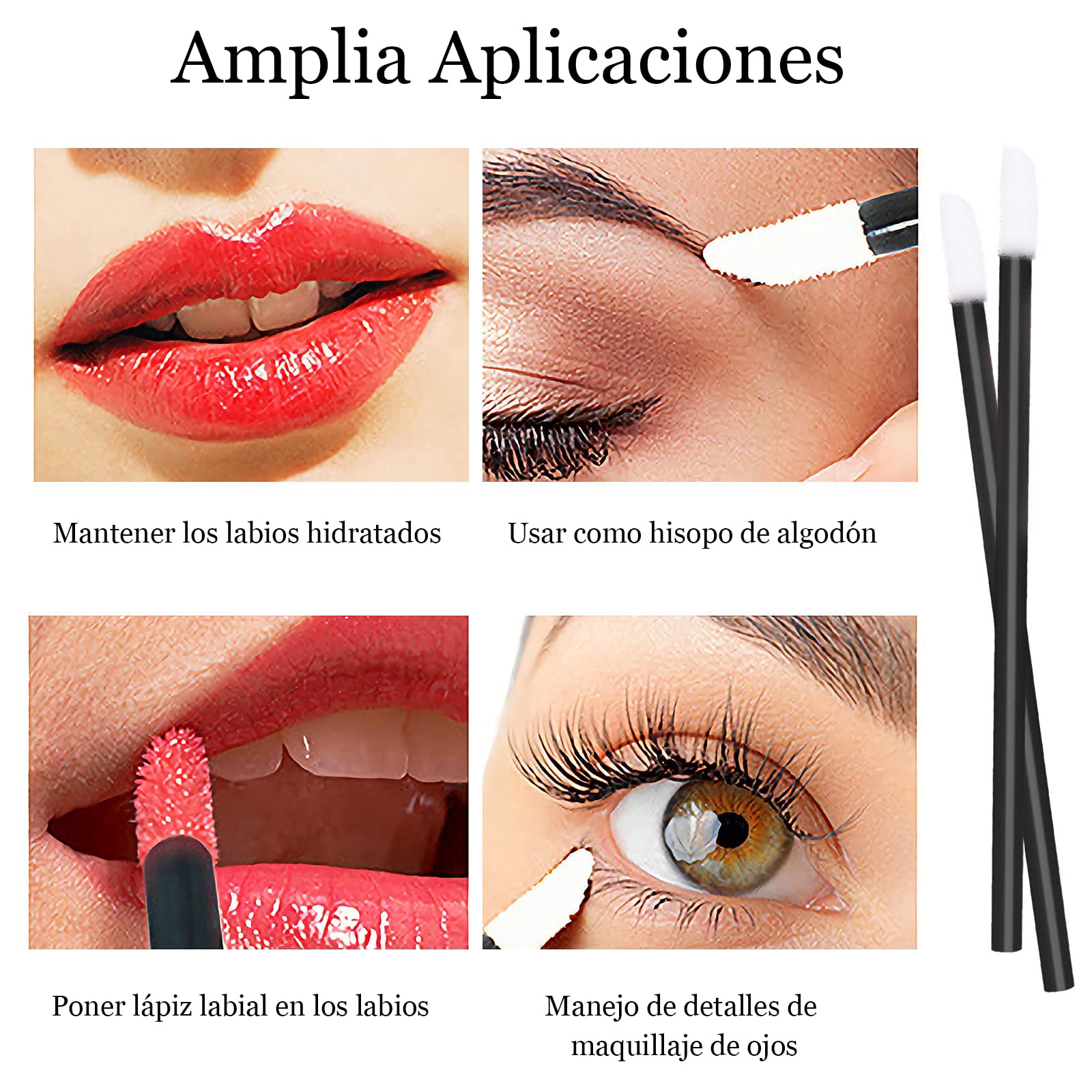 VEGCOO 150pcs Pinceles de Labios Desechables Cepillos Aplicadores de Maquillaje