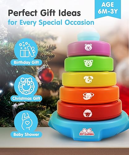 Miniatura 7 de BEST LEARNING Stack & Learn - Juguete apilable de actividades educativas de desarrollo para bebés de 6 o 9 meses en adelante | Regalos de cumpleaños