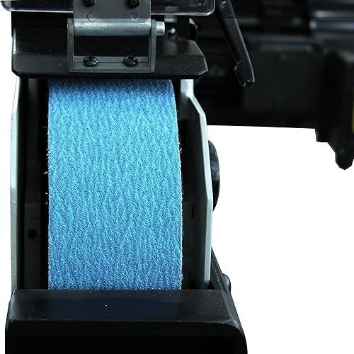 Miniatura 7 de Kaka Industrial Amoladora de correa BG-3, 3 x 79 pulgadas, lijadora de correa de metal de rueda, lijadora con base de hierro fundido, amoladora de