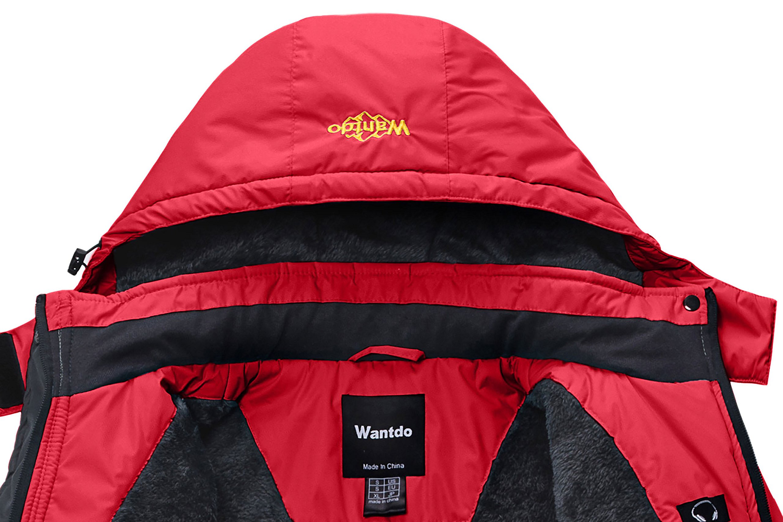 Wantdo Chaqueta de Esquí Cálida para Mujer con Forro Polar Chaqueta de Snowboard Impermeable con Capucha Abrigo de Montaña Impermeable Antiviento Mujer — view 3