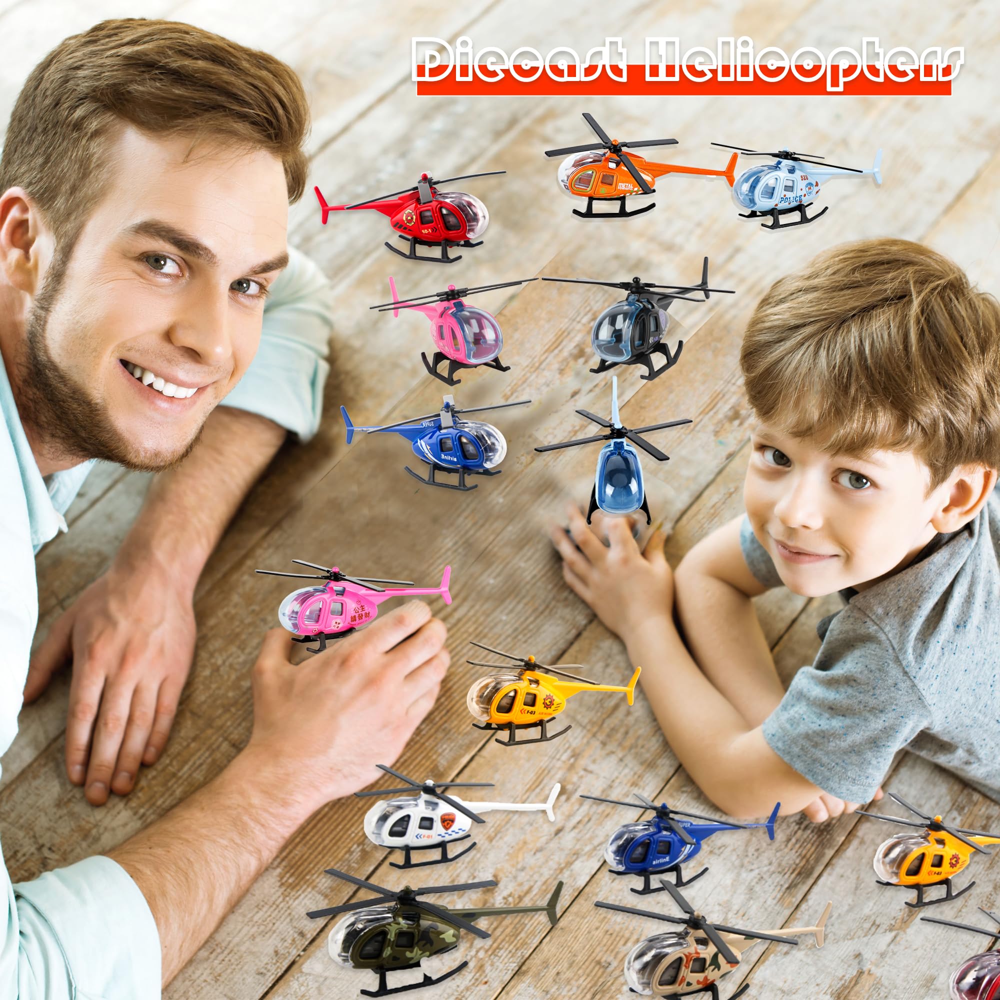 Drayear 30 Pack Diecast Helicopter Toys Realistic Mini Helicopter Models for Birthday Christmas Party Favors Classroom Rewards - Image 3