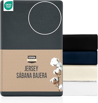 Utopia Bedding Jersey Fitted Sheet 120x200 cm, Anthracite