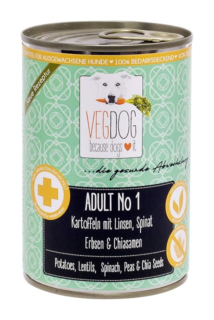 Foto 4 de 8 de VEGDOG Alimentos húmedos veganos adultos para perros adultos con patatas, lentejas y mijo