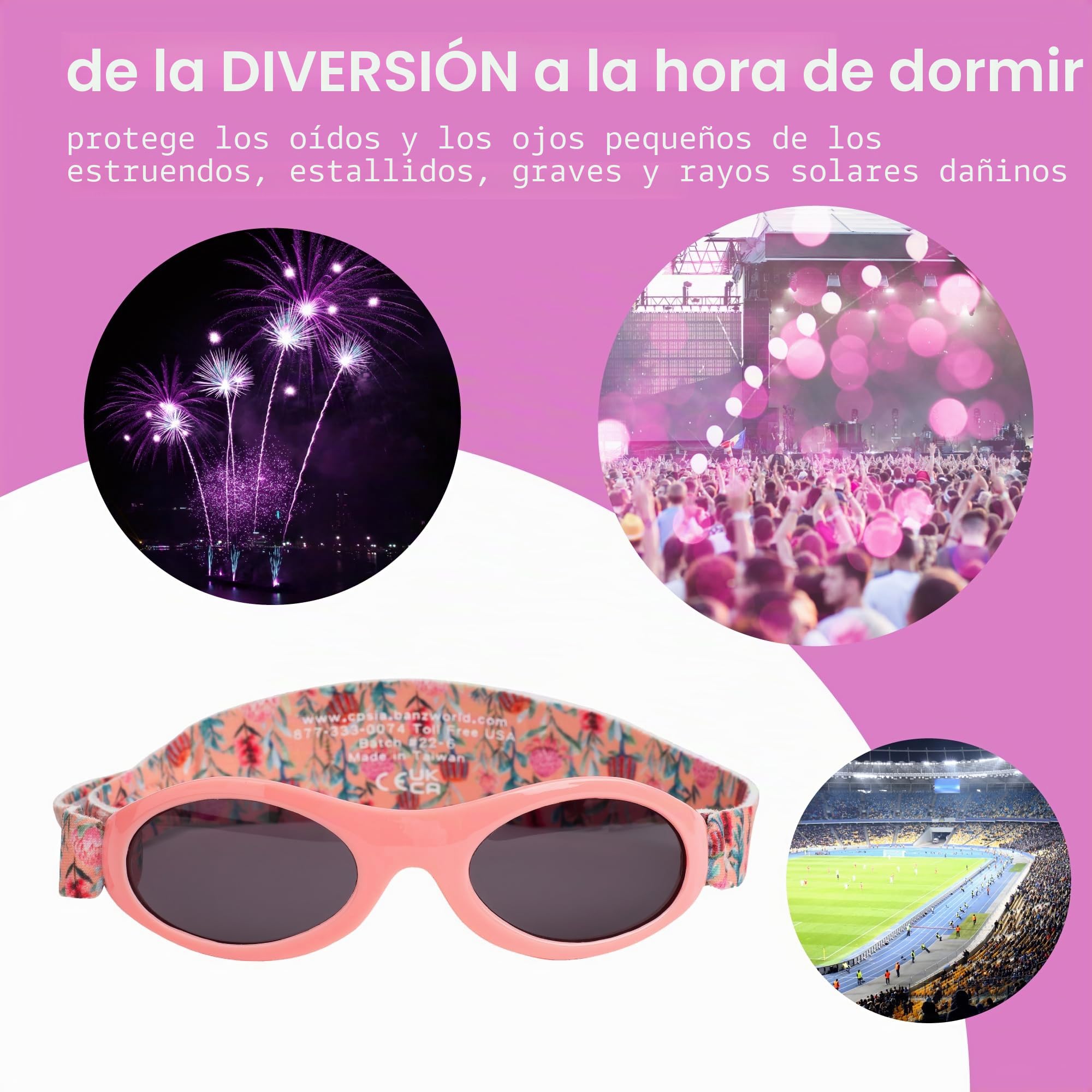 Banz Gafas de sol para bebé, orejeras de 0 a 24 meses, Waratah, 0-36, Waratah, 0-36 Months