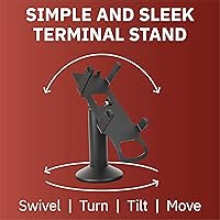 Vista 3 de Discount Credit Card Supply DCCStands - Soporte giratorio e inclinable para terminales POS FD130 FD150, atornillado y adhesivo, color negro