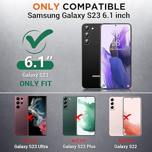 Miniatura 9 de Miimall Funda tipo cartera compatible con Samsung Galaxy S23 Ultra con tarjetero y tarjetero de piel sintética