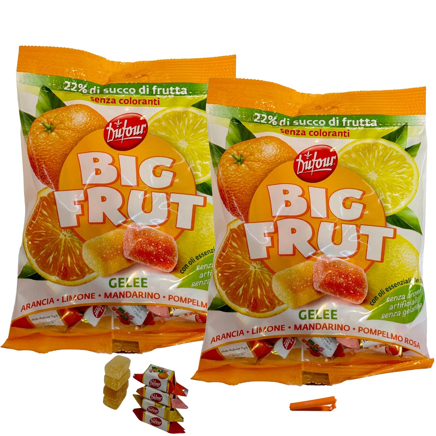 Dufour Big Frut Italian Citrus Jelly Candy from Italy 5.29