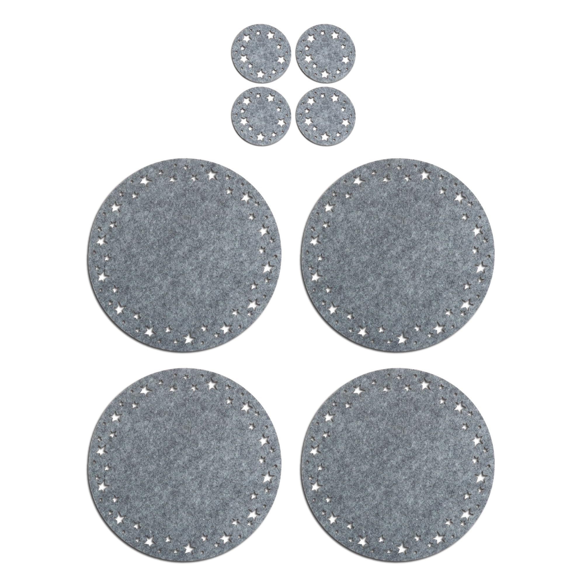 Blue Whale Gifts Nordic Grey Star Christmas Dinner Felt Table 4 Placemats & 4 Coasters