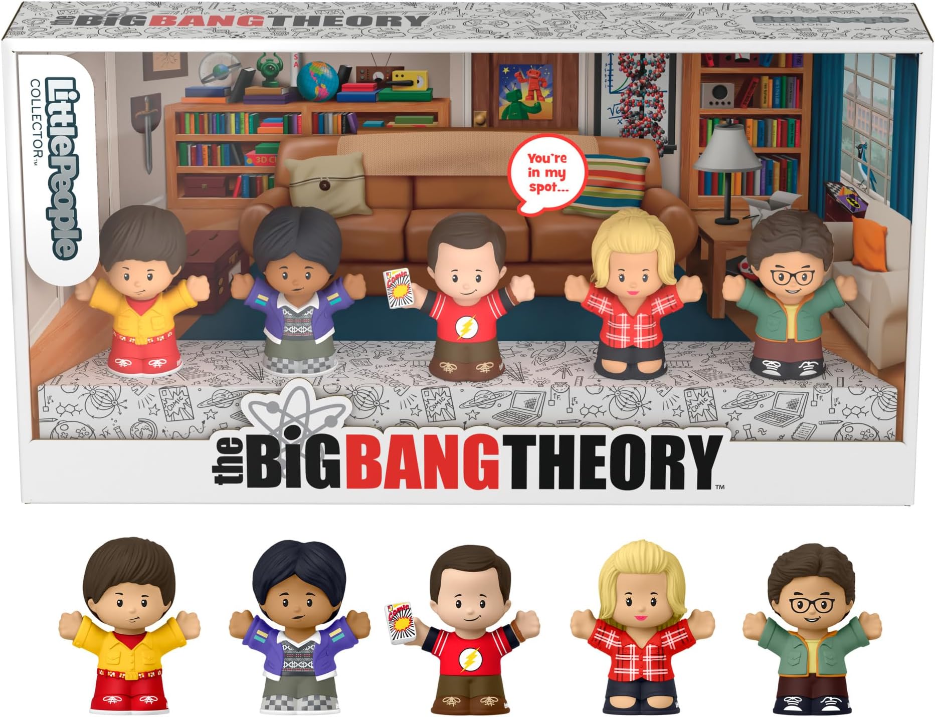 LittlePeople Collector The Big Bang Theory TV Show Special Edition Set in a Display Gift Box for Adults & Fans, 5 Figures, HYT47
