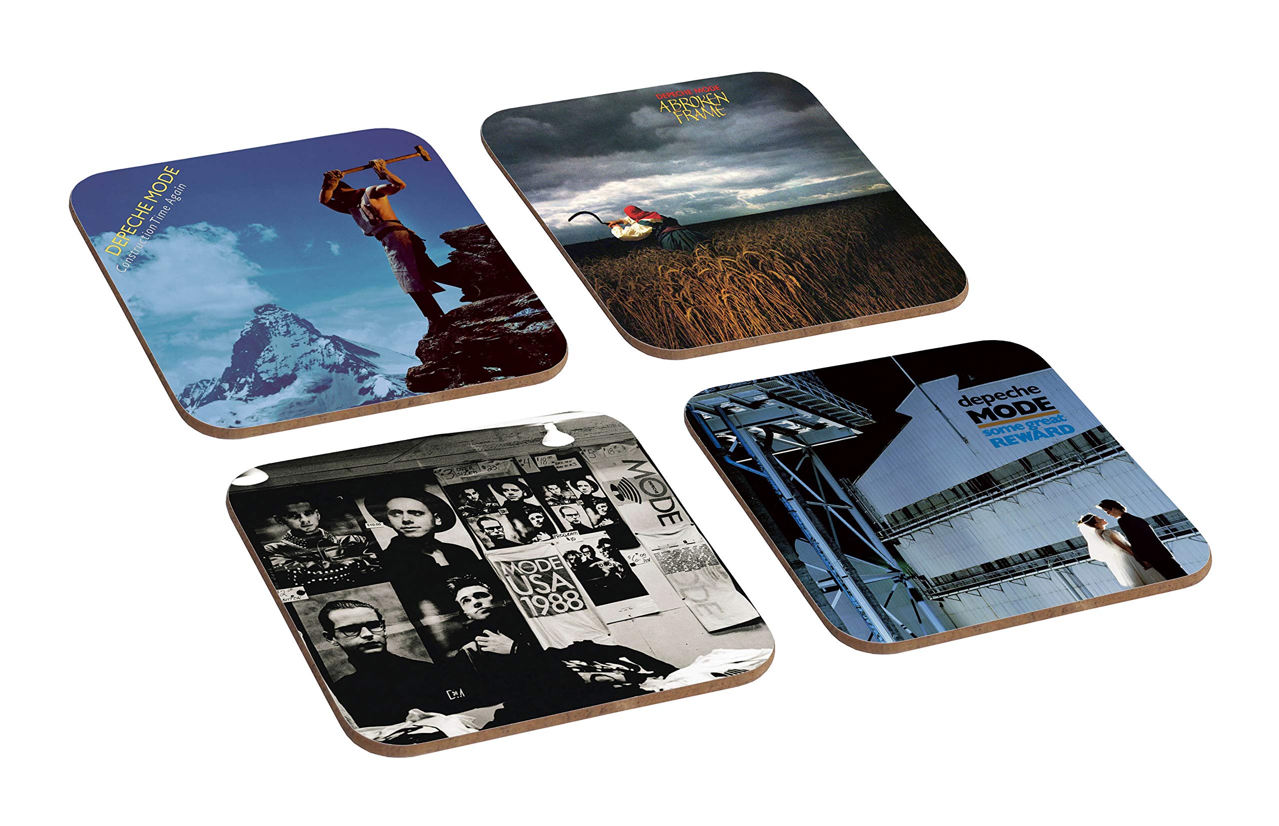 Depeche Mode Album Covers NEW 4 Piece Wooden Coaster Set