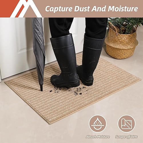Miniatura 8 de COSY HOMEER Tapetes para puerta de interior, alfombra atrapadora de suciedad, zapatos húmedos y patas, puerta delantera, entrada exterior, entrada
