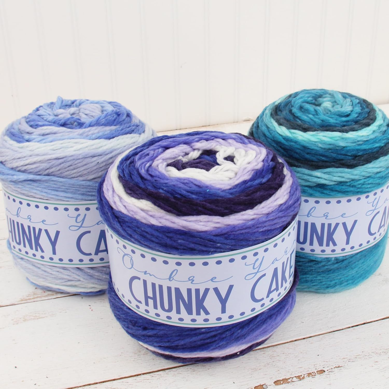 ThreadArt Ombre Yarn - Big Chunky Yarn Cake, 300g (316 Yards) – Thick Super Bulky #6 for Knitting & Crochet - Variegated 100% Soft Acrylic Fiber - Lavender Haze 08