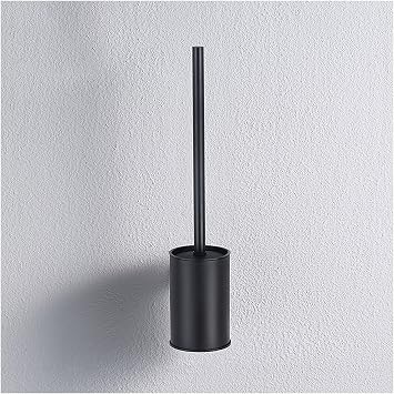 Bathroom Toilet Brush Set Stainless Steel 304 Gold Round Freestanding Toilet Brush and HolderBlack