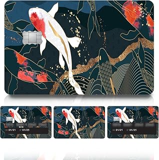 4 Pcs Card Skin, Credit Card Skin for Transportation Key, Waterproof Vanly Debit Card Skin, Cute Personalizing Card Sticker, Slim Card Cover for Small Chips Cute Fish