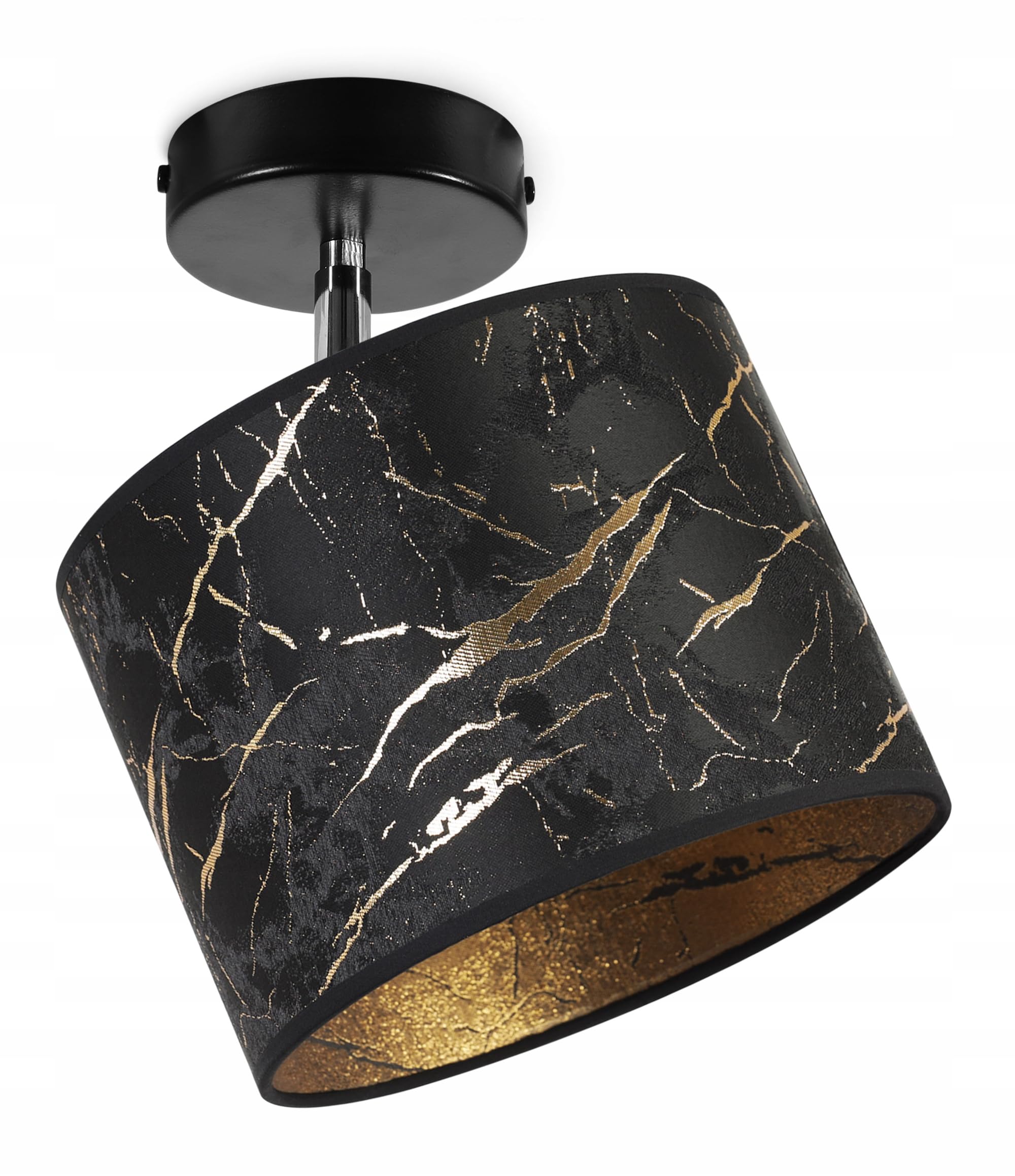 Light-Home Luminaires Intérieur - Plafonnier Salon Milan Collecte - Moderne Lustre Pour Chambre, Salon, Cuisine - Applique 1-Lumières En Métal Et En Tissu - Diamètre 15cm - Gris Avec Blanc