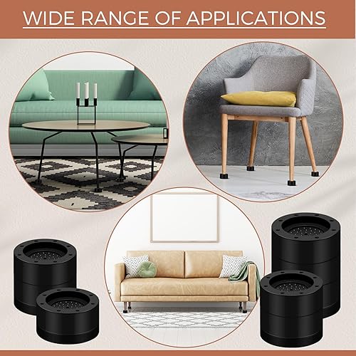 Miniatura 3 de Juego de 64 elevadores redondos para muebles, elevadores de cama de 1.57 pulgadas de altura, elevadores de sofá ajustables, elevadores de cama,