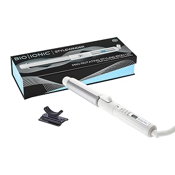 BIO Ionic StyleWinder Professional Rotating Curling Iron - Ceramic Curling Iron, 1 Hour Automatic Shut-Off, 440 F Temperature Control Curling Wand for Healthier, Conditioned Curls