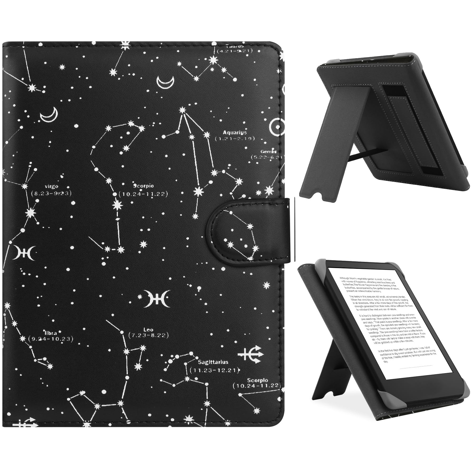Custodia Universale per E-Reader 6.8" 7" Compatibile Kindle Paperwhite Kobo PocketBook Tolino Sony con Stand Costellazione