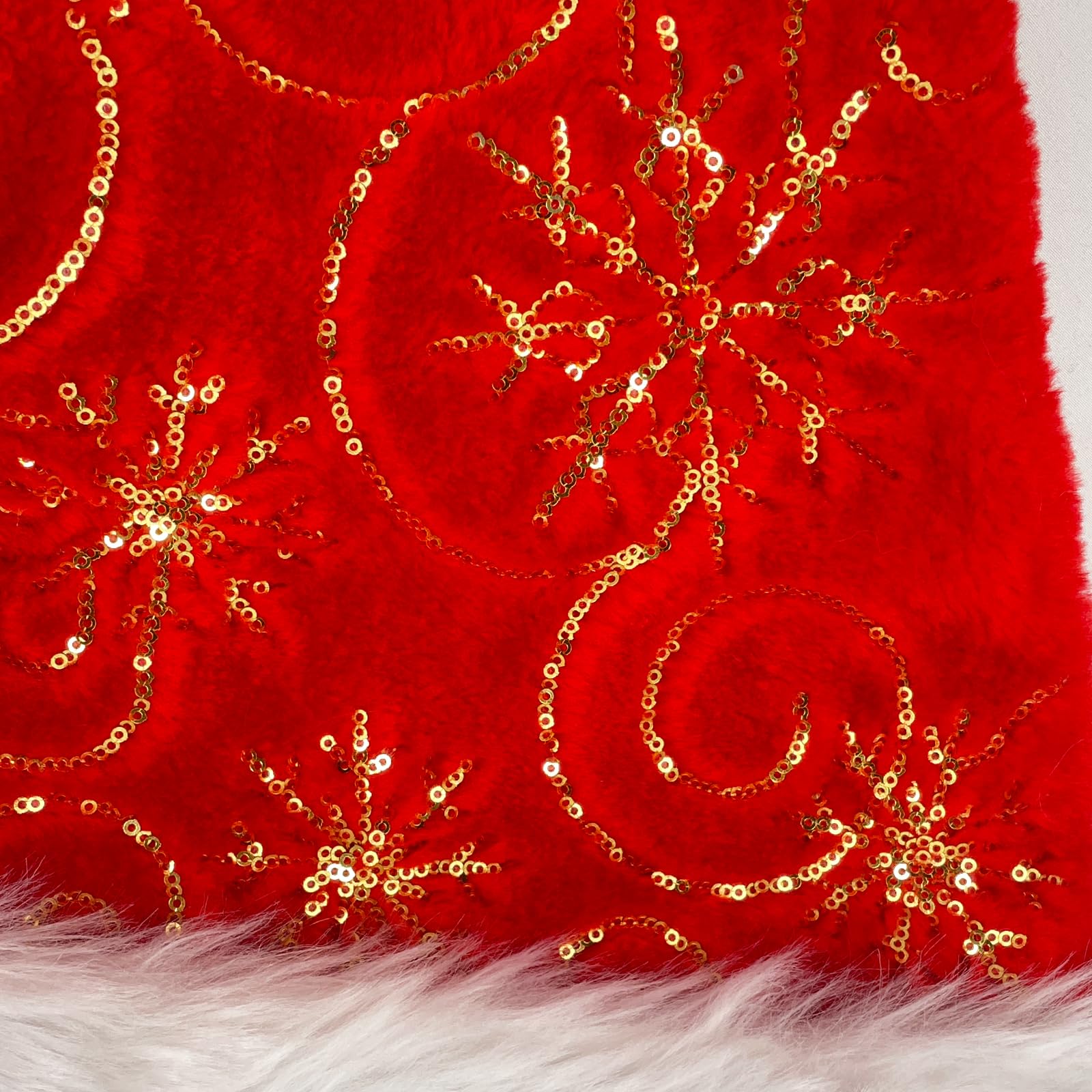 Sombrero de Papá Noel de copo de nieve de Navidad rojo para adultos, mujeres y hombres, sombrero de Navidad de terciopelo suave grueso, regalo de Navidad, fiesta de Año Nuevo