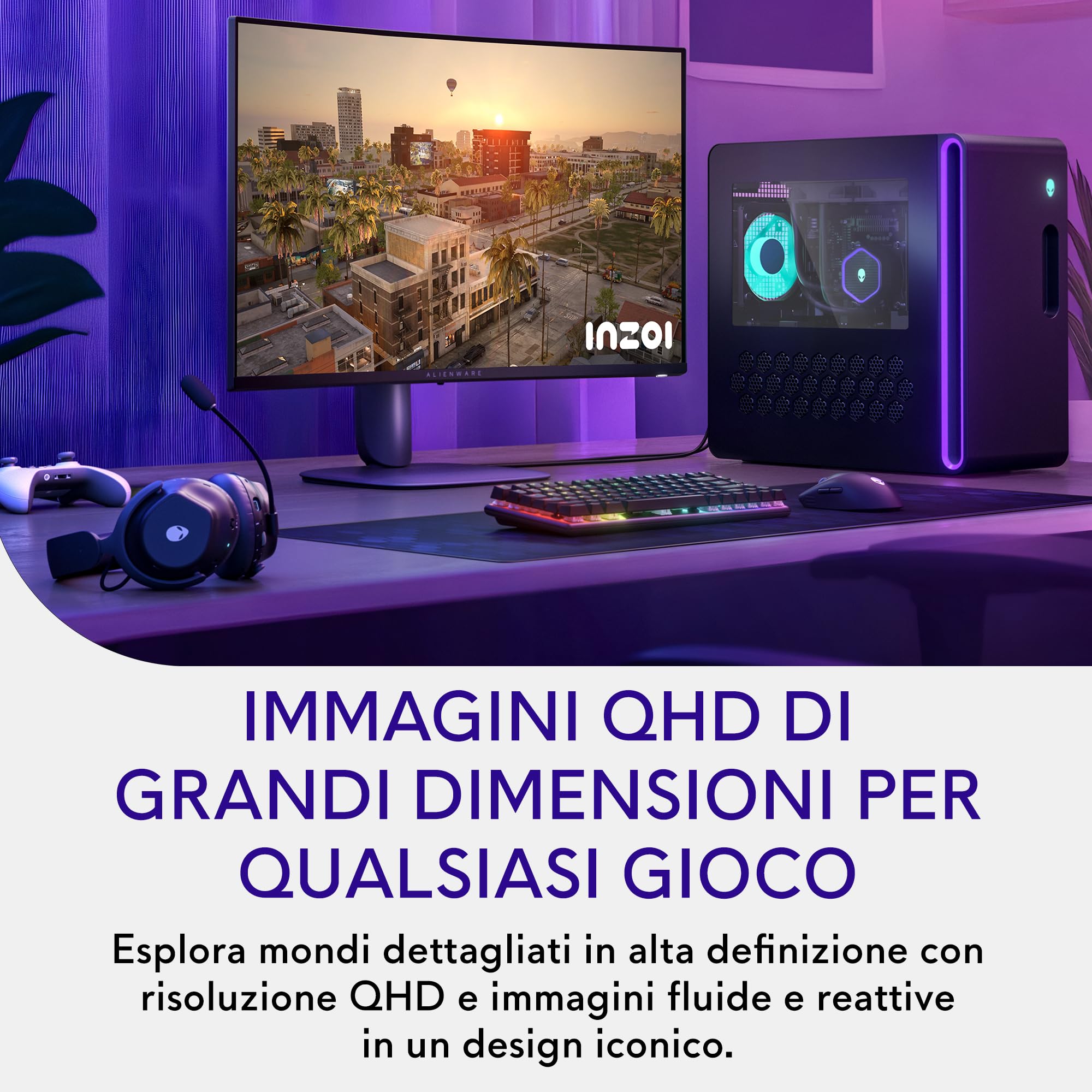 Alienware 32 Gaming Monitor AW3225DM - 1500R Curvo 180Hz - Dettaglio