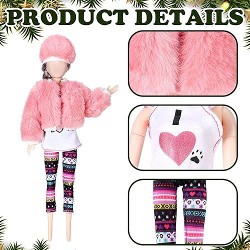 Miniatura 5 de Geyoga Juego de 3 12 piezas de ropa de muñeca y accesorios para muñeca de 12 pulgadas, traje de muñeca de verano, pantalones de muñeca, zapatos,