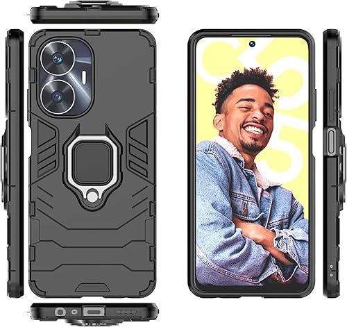 Vista 27 de Funda para Huawei P60 Art Caso,Soporte de montaje magnético para Huawei P60 Art MNA-AL00 Case Negro