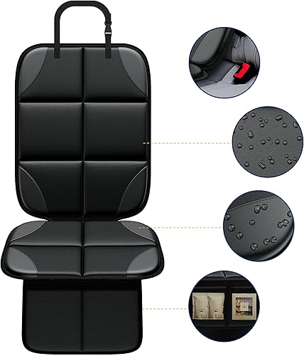 Miniatura 2 de MHO+ALL - Protector de asiento de automóvil, paquete de 2 unidades para asientos de automóvil para niños y bebés, tapete grande para asiento de