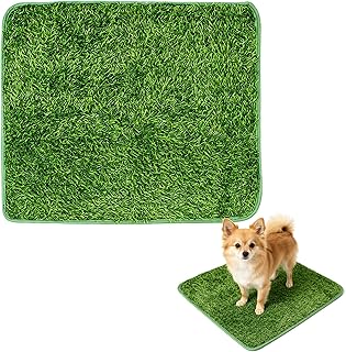 Kunstrasen Hundetoilette Wohnung, Hundetoilette Hundeklo Zuhause Balkon Welpentoilette Wetterfest Ersetzen Grasmatte Hunde Toilette Wiederverwendbar Trainingpee Rollrasen für Kleine Hunde (46x70cm)