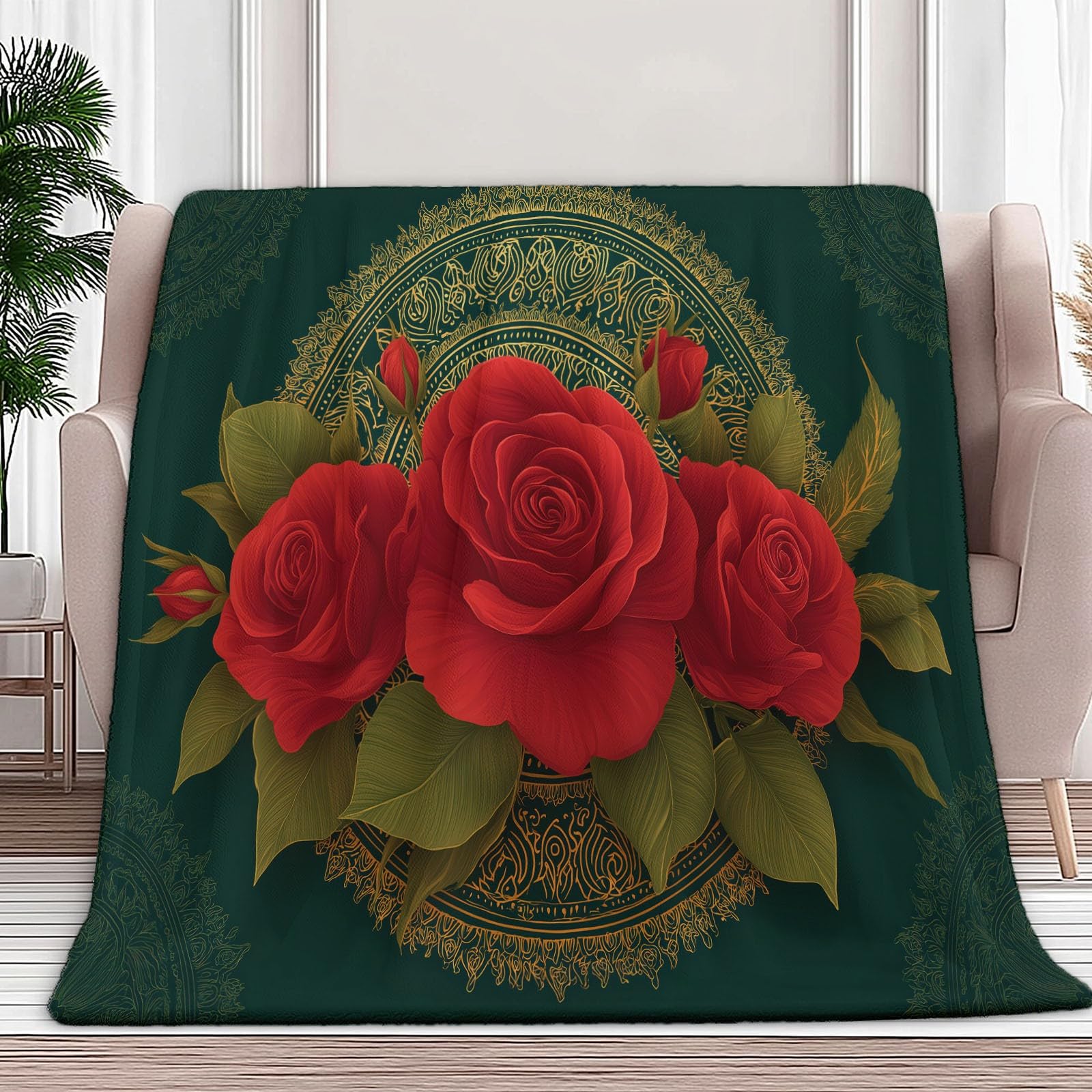 Generico Coperta Plaid Pile Rose Rosse 220x240 cm Coperta Flanella Calda Accogliente e Spessa in Morbido, Plaid Pile Per Letto Divano Sedia, Tutte le Stagioni