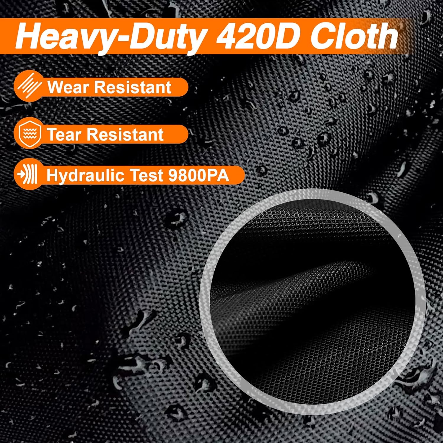 EVRBUL Portable Charcoal Grill Cover, 21.5"L x 21.5"W x 14.5"H Heavy Duty 420D Waterproof Small Square Charcoal Grill Cover For Walk-a-Bout Charcoal Grills with Top Handle Drawstring Reflective Strip