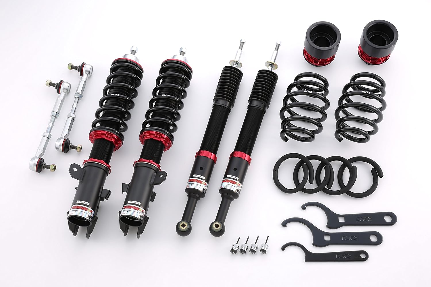 Amazon Blitz ブリッツ 車高調 レンチ付 フィット Gd1 Gd3 ダンパー サスペンション フロント リア 4本セット 全長調整式 減衰力32段調整 Damper Zz R 車高調キット 車 バイク