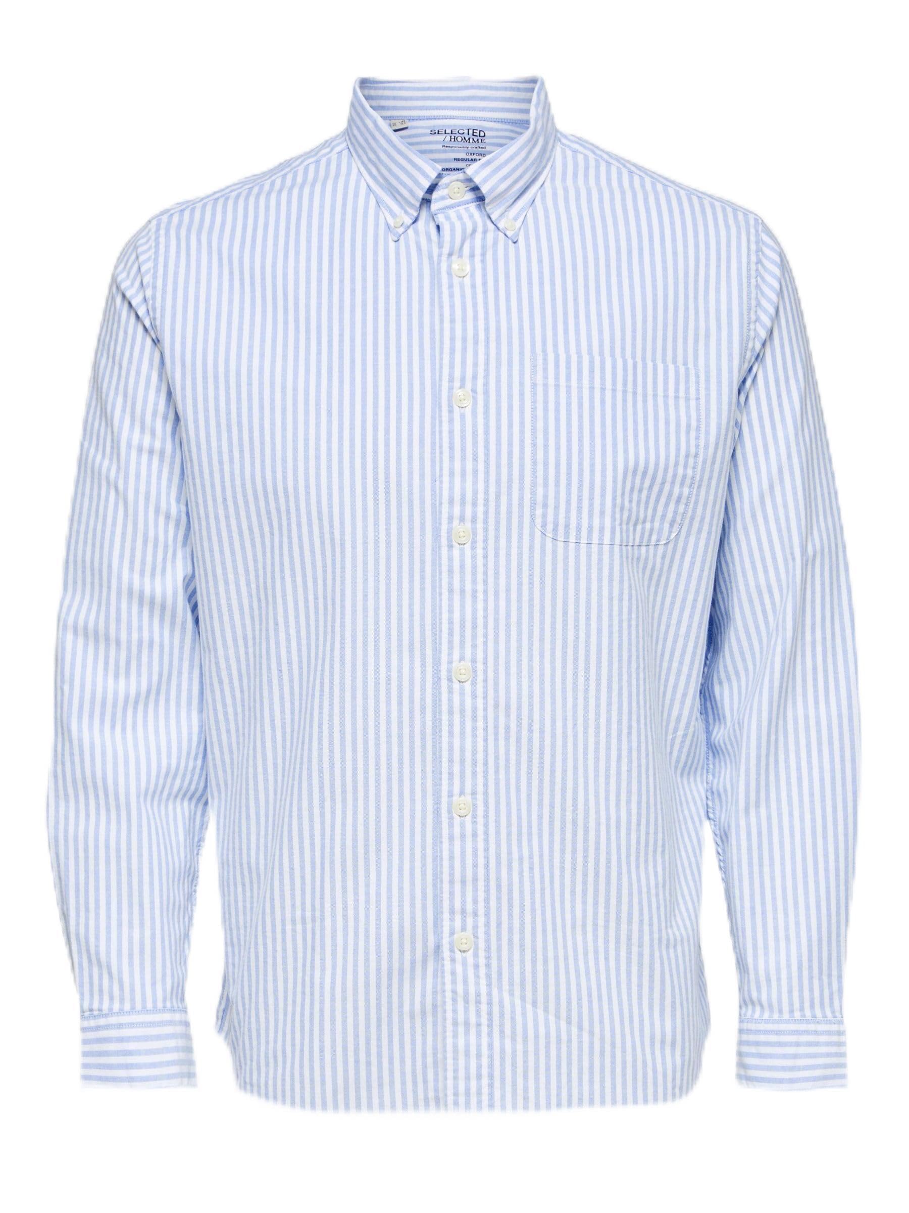 SELECTED HOMME Men's Oxford Shirt, Skyway, S